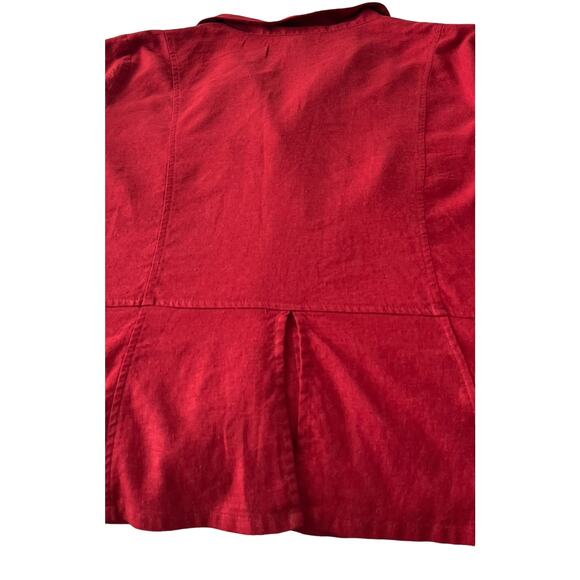 STUDIO EASE WOMAN SHORT SLV, BUTTON, TAILORED BLAZER - TOP, WOMENS, 20W-DARK RED - Picture 8 of 12